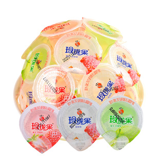 蜡笔小新玲珑果果冻草莓荔枝苹果椰果肉果味果冻儿童零食休闲解馋