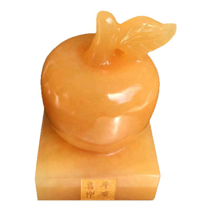 金苹果玉石摆件平安夜圣诞节潮玩