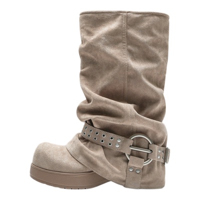 多嘴驴Donkey裤管绒面堆堆靴