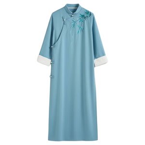 相声服大褂中式刺绣评书演出服
