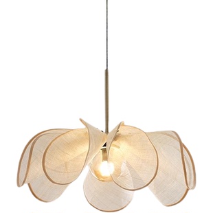 法式奶油风吊灯北欧简约餐厅客厅卧室侘寂风日式艺术高级感花型灯