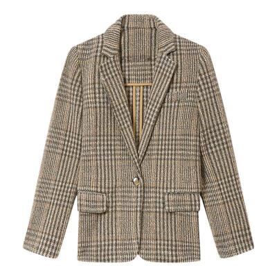 MARANT ETOILE CHARLYNE 羊毛格纹外套女