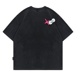 BJHG不计后果 贴贴T恤男夏季2025新款潮牌凉感麂皮绒情侣装短袖女