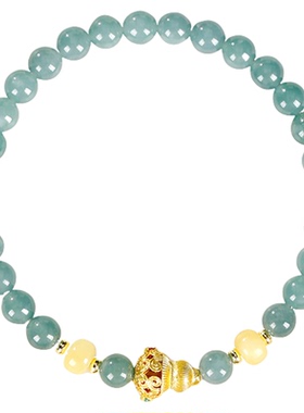 天然蓝水翡翠福禄葫芦转运手串