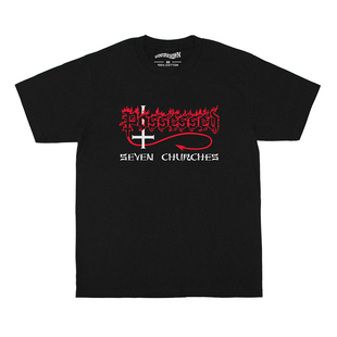 Possessed SevenChurches 着魔死亡金属音乐周边纯棉短袖正肩T恤