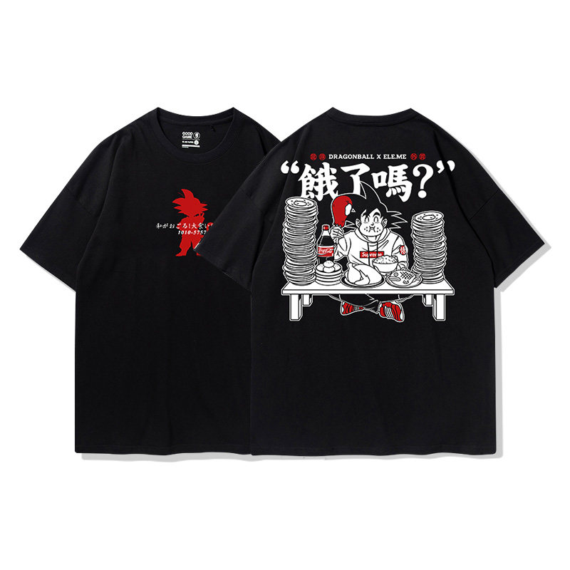 TEE7-龙珠饿了么联动T恤INS风日系古着Vintage纯棉短袖男女同款