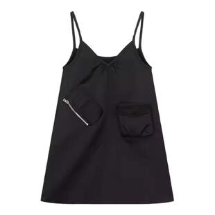 WE11DONE 春夏女士时尚拉链口袋装饰吊带连衣裙银泰百货 301604