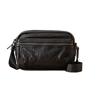 后步原创男士单肩斜挎包手机包休闲通勤运动潮牌小包真皮牛皮男包