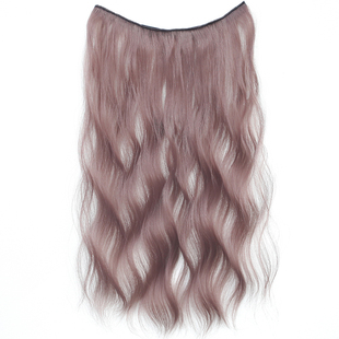 挂耳染假发片超轻薄一片式水波纹粉色漂染卷发彩色巴黎画挑染接发