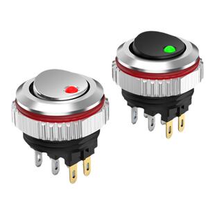 蓝波金属大电流圆形船型开关带灯翘板按钮二档四脚六脚15A替KCD1