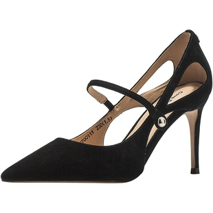 CDF女鞋轻奢夏季新款百搭尖头细跟外穿高级感包头凉鞋高跟鞋单鞋