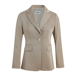 [水光缎系列]LANDI蓝地香槟金珠光感西装外套女套装半裙春夏新品