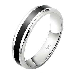 黑玛瑙925银戒指男士款 高级感单身尾戒子大号指环潮男银首饰品