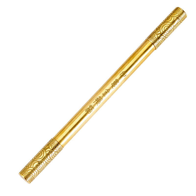 全金属黄铜笔创意如意金箍棒文具中性笔商务复古金色签字笔0.5mm