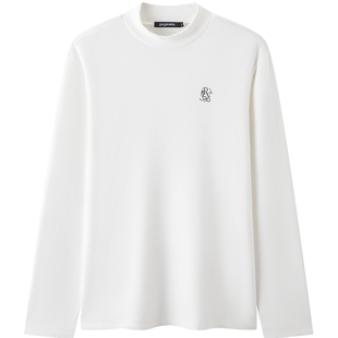 gxg.jeans男装 多色撞色印花基础半高领长袖打底衫 秋冬热销