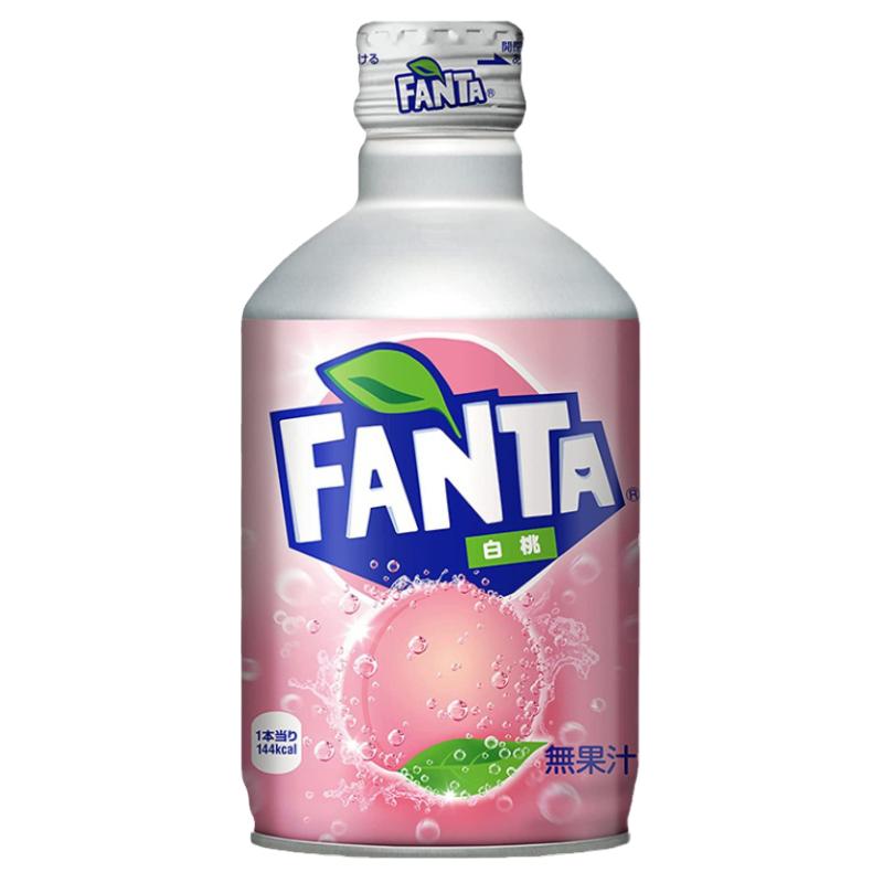 日本进口 网红饮料FANTA芬达葡萄果汁白桃味碳酸汽水300ml/瓶饮品