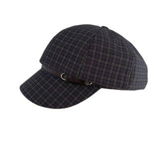 莫斯格学院~新款春夏薄款透气格纹贝雷帽女韩系复古气质八角帽子