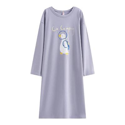 秋冬季芬腾纯棉春秋款睡裙女士