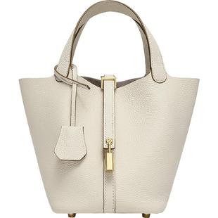 CASSILE卡思乐小水桶包女2025新款高级感真牛皮菜篮子手提包通勤