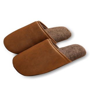 日系简约居家拖鞋静音无声防滑男女情侣秋冬季地毯木地板拖鞋棉拖