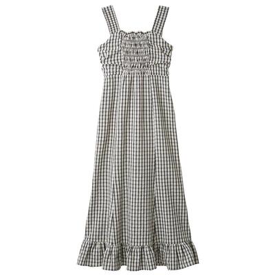 LILYBROWN荷叶边吊带高腰连衣裙