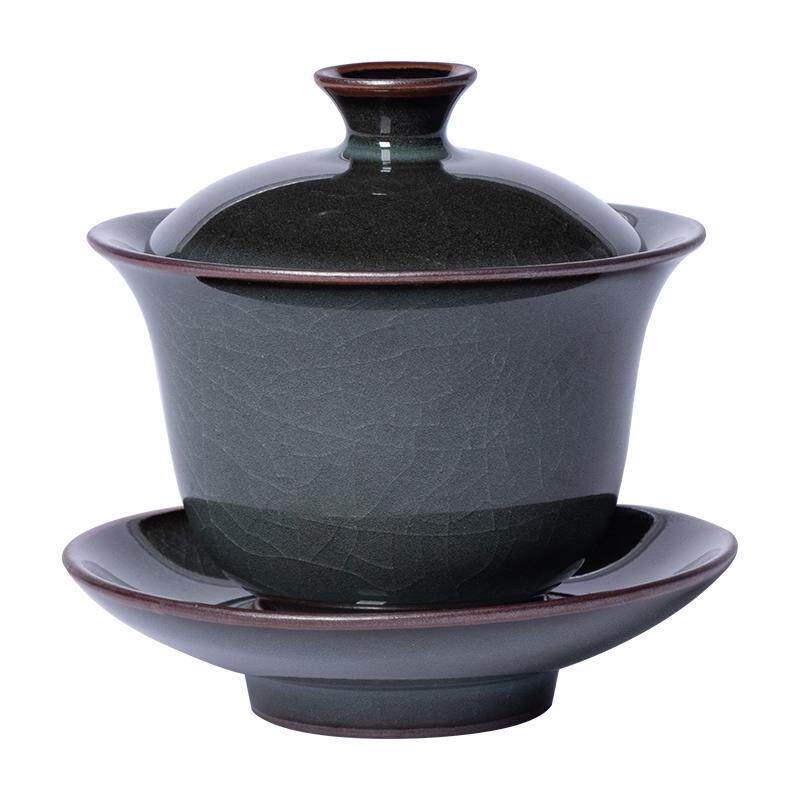 【官方正品】三才盖碗冰裂纹