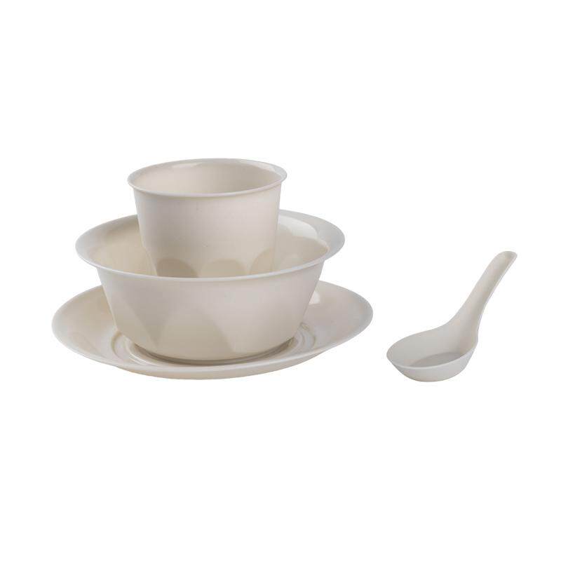 稻壳一次性餐具四件套碗筷套装结可降解餐具/环保餐具
