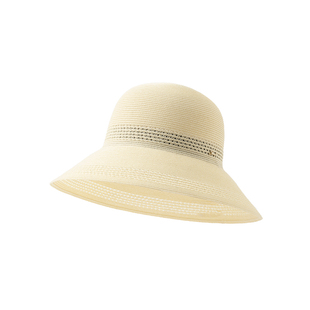FANCET凡饰度假草帽草编渔夫帽女春夏沙滩大帽檐防晒遮阳帽可折叠