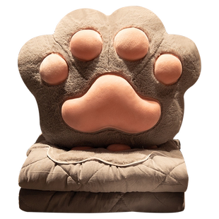 猫爪抱枕被子两用午休靠枕办公室午睡枕头空调毯子二合一车载加厚