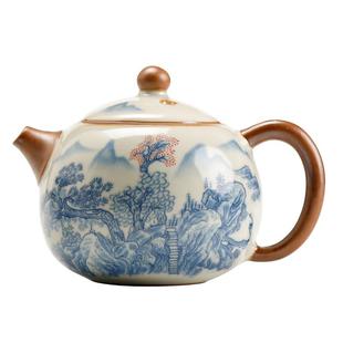 汝窑开片茶壶泡茶家用西施壶单个高档2026新款陶瓷一人用功夫茶具