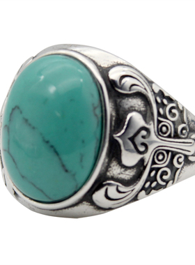 男款大戒指S925纯银藏族指环