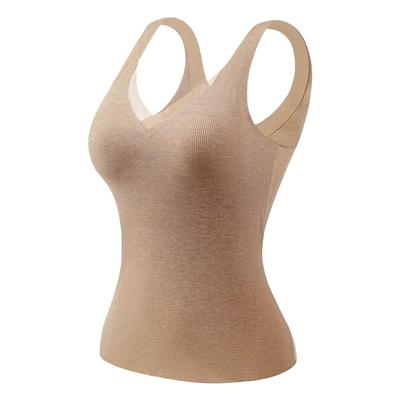 正品牌文胸罩秋冬季德加绒无痕保暖背心女内衣带胸垫打底上衣内穿