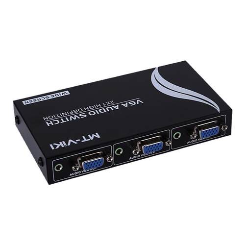 迈拓维矩 MT-15-2AV VGA切换器2进1出 带3.5音频 2口音视频共享器