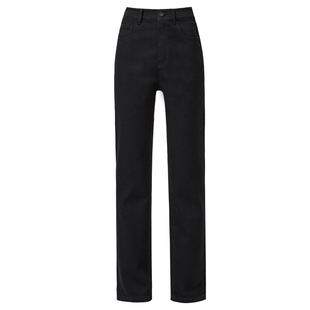 逸阳加绒加厚复古牛仔裤女2025年冬季新款窄版直筒奥粒绒烟管裤子