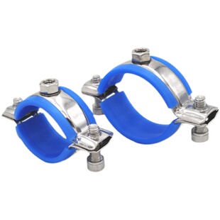 加宽加厚卫生级带硅胶垫16管支架159管卡304不锈钢焊螺母管卡