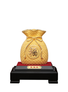 大明铜匠绒沙金福袋摆件招财客厅酒柜办公室装饰店铺开业乔迁礼品