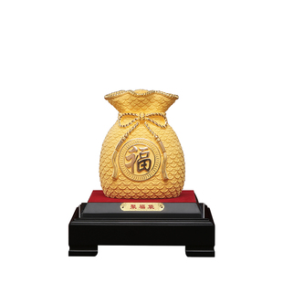 大明铜匠绒沙金福袋摆件招财客厅酒柜办公室装饰店铺开业乔迁礼品