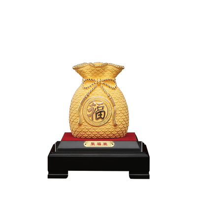 大明铜匠绒沙金福袋摆件招财客厅酒柜办公室装饰店铺开业乔迁礼品