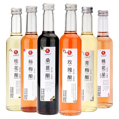 吴语侬音太湖花果酒6度9度300ml玻璃瓶6瓶装苏州特产女生甜礼品