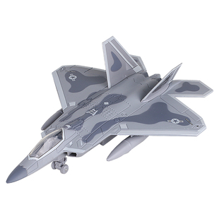 F22猛禽隐形战斗机儿童合金军事玩具飞机模型摆件仿真男孩回力