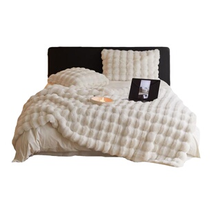 Trend | 小众轻奢沙发毯仿兔毛皮草毛毯午睡毯子冬季加厚盖毯秋冬