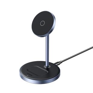 绿联磁吸无线充电器支架适用苹果17promax充电底座16手机iPhone15桌面airpods4/3耳机二合一20w立式magsafe