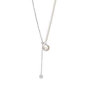 suzyacc kr仿珍珠抽拉蛇骨链轻奢小众高级长项链简约百搭气质颈链