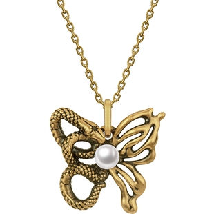 MONOLOGUE独白北纬三十度生肖蛇复古黄金灵蛇蝴蝶吊坠配绳MR1654