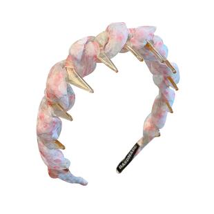 儿童超仙网纱带齿发箍法式田园风女童碎发整理防滑头箍不勒头发卡