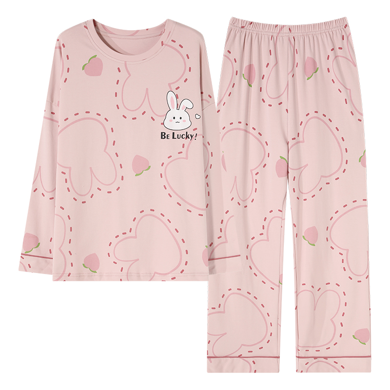 女可爱宽松大码长袖家居服套装