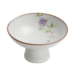 中式汝窑高脚盘宋式美学陶瓷茶点盘点心碟供佛水果盘佛手柑托盘