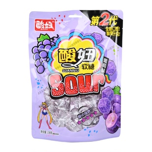 酸妞软糖白桃芒果草莓葡萄四种混合口味 2代全新口感酸爽升级238g