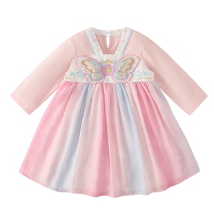 [7a抑菌]女童国风唐装春季新款儿童新中式汉服宝宝连衣裙女孩春装