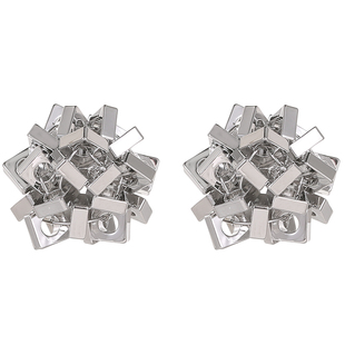 韩系不对称设计感独特几何图形耳钉银色金属高级简约休闲个性耳饰